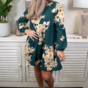 Floral lightweight long sleeve summer dress  2X